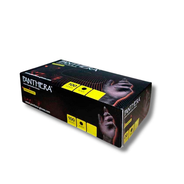 Manusi PANTHERA Latex - Negre 100buc XL