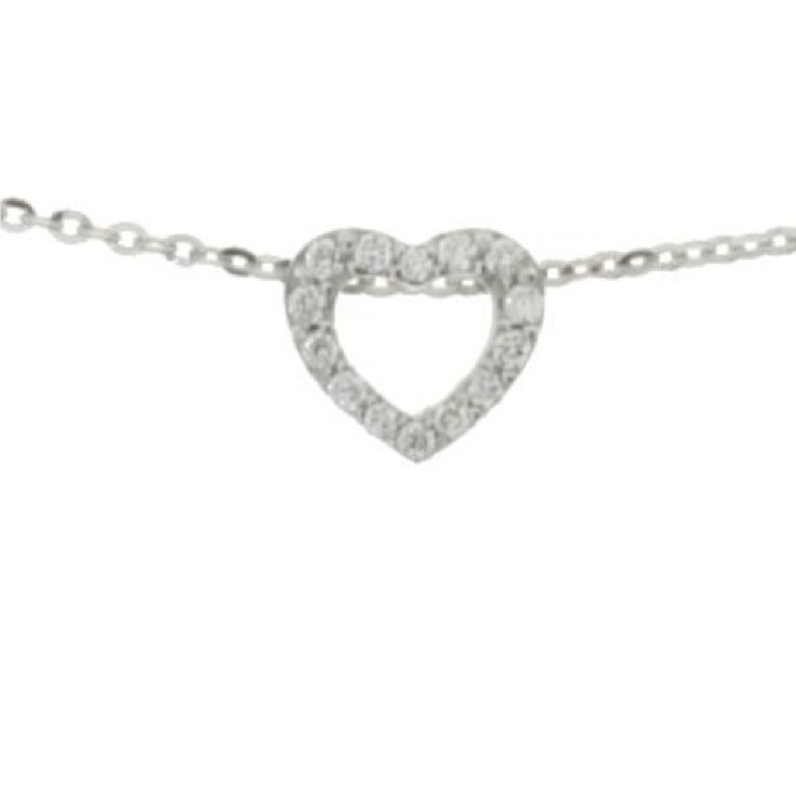 Colier din Aur Alb de14K cu Diamante naturale de 0.07 Carate Sandra Ferretti