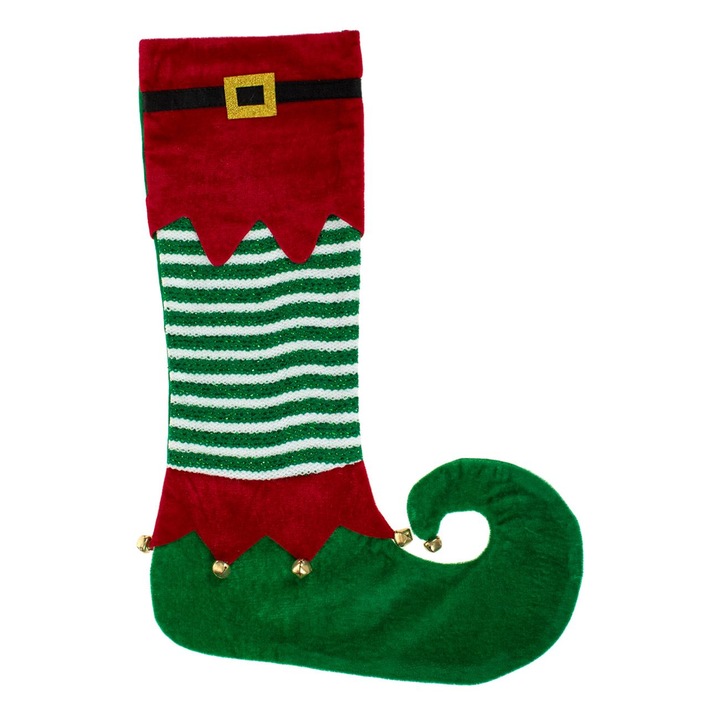Ajándék zokni mintával, karácsonyra, 49, 2 cm, piros/zöld