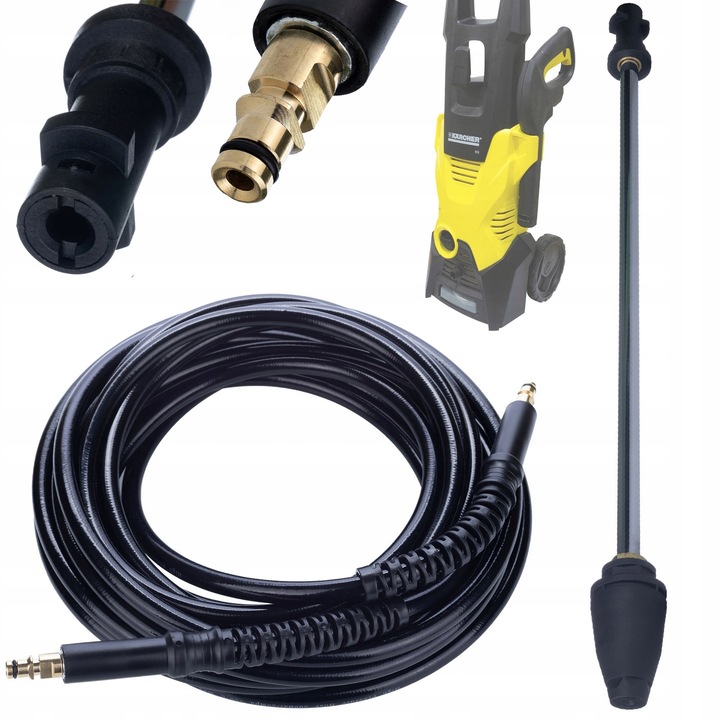 Furtun de inalta presiune, Rosfix, 10m, 150 bar, Compatibil cu Karcher K2/K3/K4/K5/K6K7
