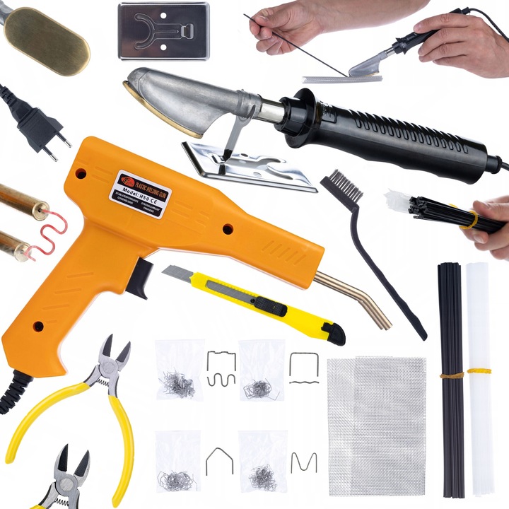 Машина за заглаждане на пластмаса, Rosfix, с пластмаси и мрежи и телбод, 200 телчета