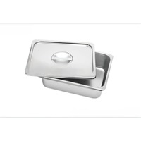 Tava de inox cu capac, 33x27x10cm, argintiu