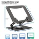 Suport pentru Laptop, JFYU, Suport Laptop Reglabil pe Inaltime, Aliaj de Aluminiu, Rotire 360°, Non-Alunecos, Pliabil, Portabil, Detasabil, Laptopuri de Pana la 17 inch, Pentru Laptopuri, Tablete, Negru