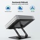 Suport pentru Laptop, JFYU, Suport Laptop Reglabil pe Inaltime, Aliaj de Aluminiu, Rotire 360°, Non-Alunecos, Pliabil, Portabil, Detasabil, Laptopuri de Pana la 17 inch, Pentru Laptopuri, Tablete, Negru