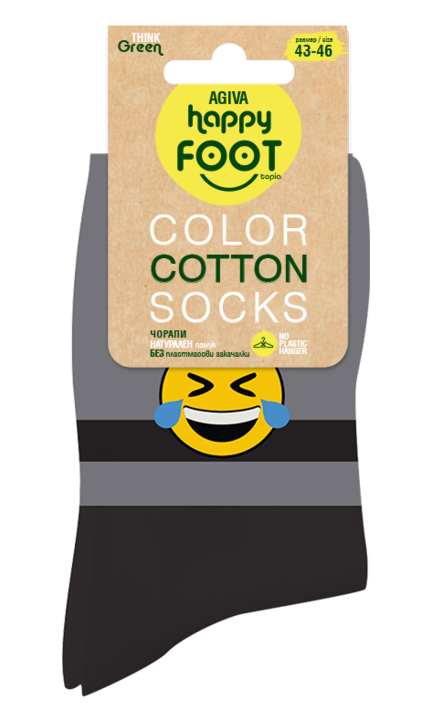 Șosete Agiva Happy Foottopia College pentru bărbați, Negru, 43-46