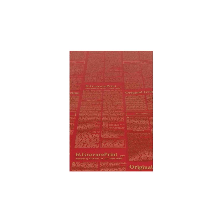 Folie celofan, 20/set, model ziar, culoare rosu, 57x57 cm, B.S.P. / SL735_3