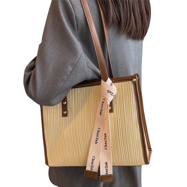 Jormftte női válltáska, többszínű, méretei 30x45cm, lopásgátló cipzárral, laptop és tablet rekeszekkel.