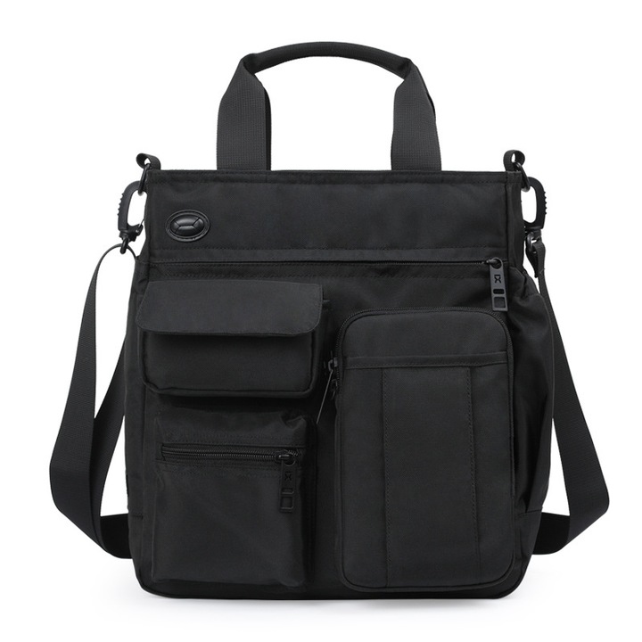 QttvbTna multifunkcionális férfi táska, fröccsenésgátló, állítható űrtartalmú, fekete