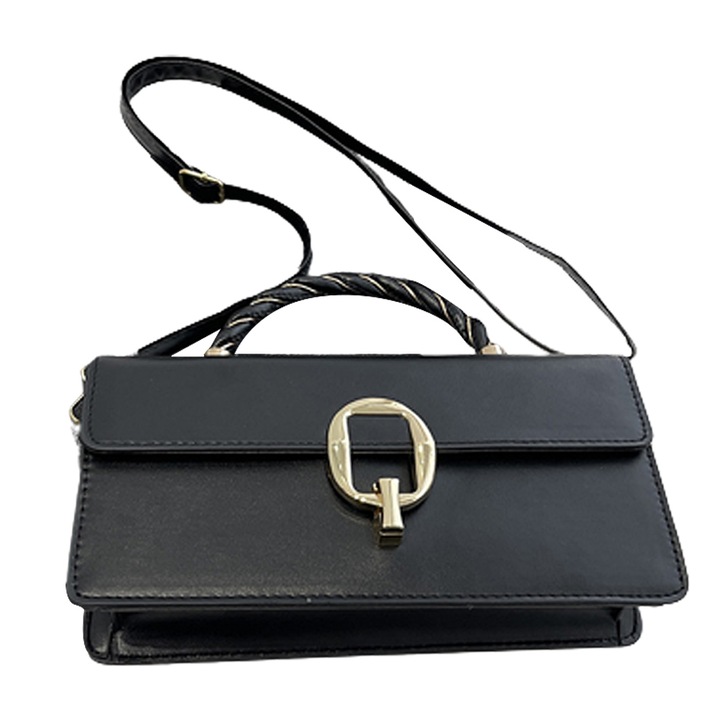 Jormftte keresztpántos táska, fekete, kis méret, minimalista dizájn, multifunkcionális