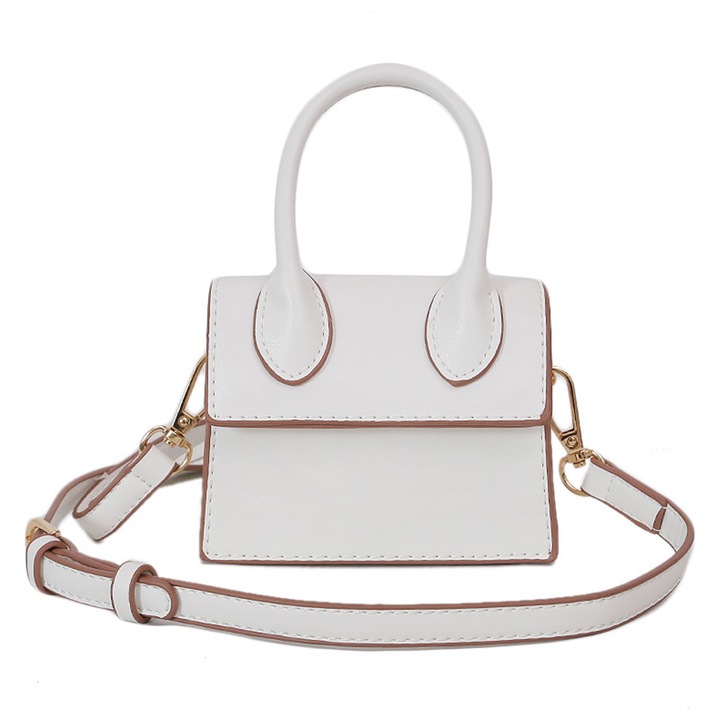 Jormftte fehér mini táska, PU bőrből, állítható pánttal, nőknek és lányoknak