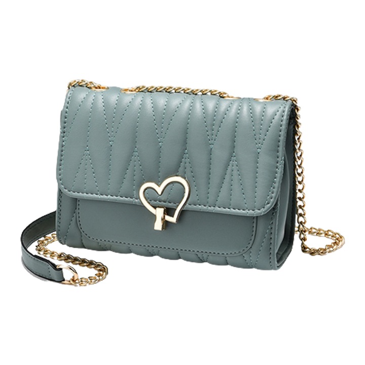 Női crossbody táska, zöld, egyszerű dizájn, kis méret, tágas tér