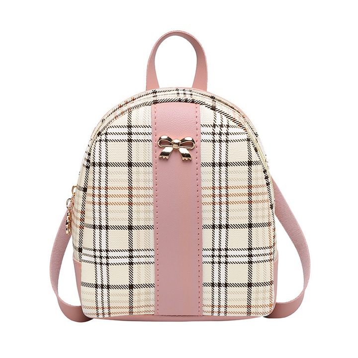 Мини раница 2 в 1, Екологична кожа, Многоцветна, Цип, Ежедневна