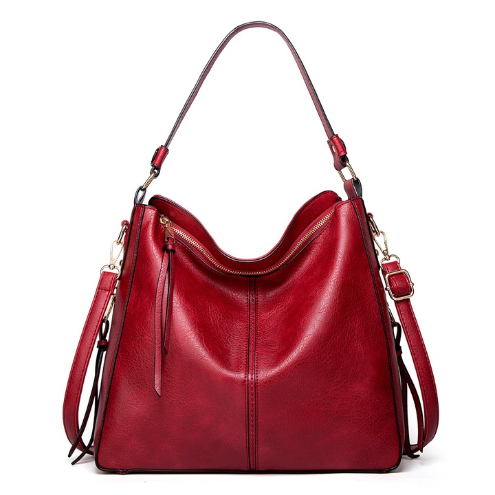 Дамска чанта за през рамо, BGHYHYHI, естествена кожа, 34 х 30