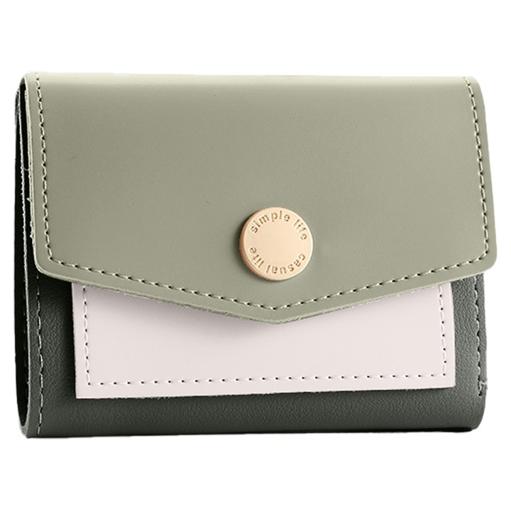 Portofel dama piele lacuita, dimensiune unica, Multicolor, One Size