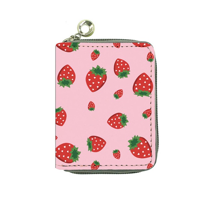 Дамско портмоне AMRINUGL, кожа, един размер, капацитет 9 карти, Розово, One Size