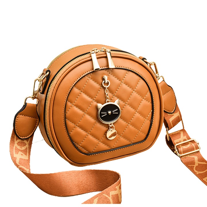 Kisméretű bőr crossbody táska nőknek, egyszerű kialakítás, kis méret