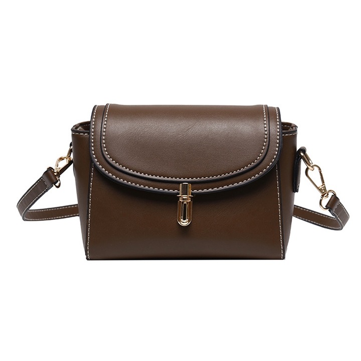 Jormftte női crossbody táska, kompakt méret, elegáns dizájn, kávészín