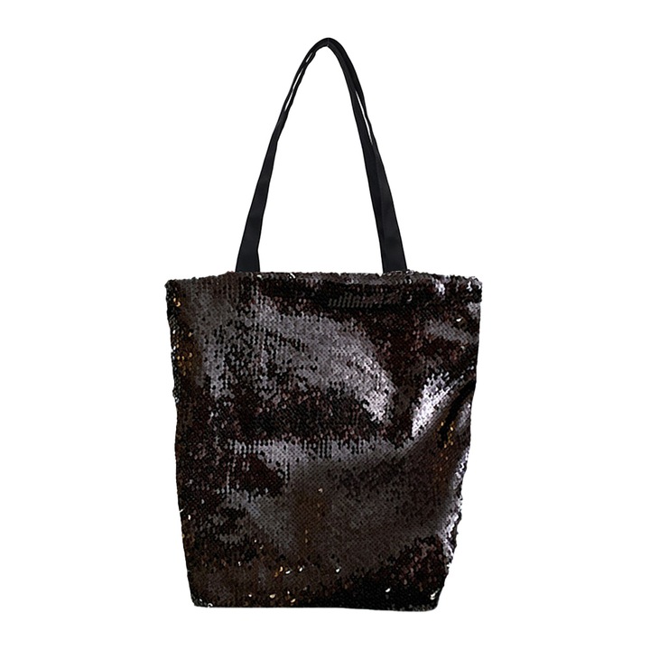 Divatos válltáska, fekete, tágas tér