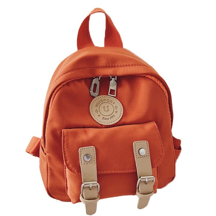 Rucsac pentru copii BGHYHYHI, design simplu, poliester, portocaliu