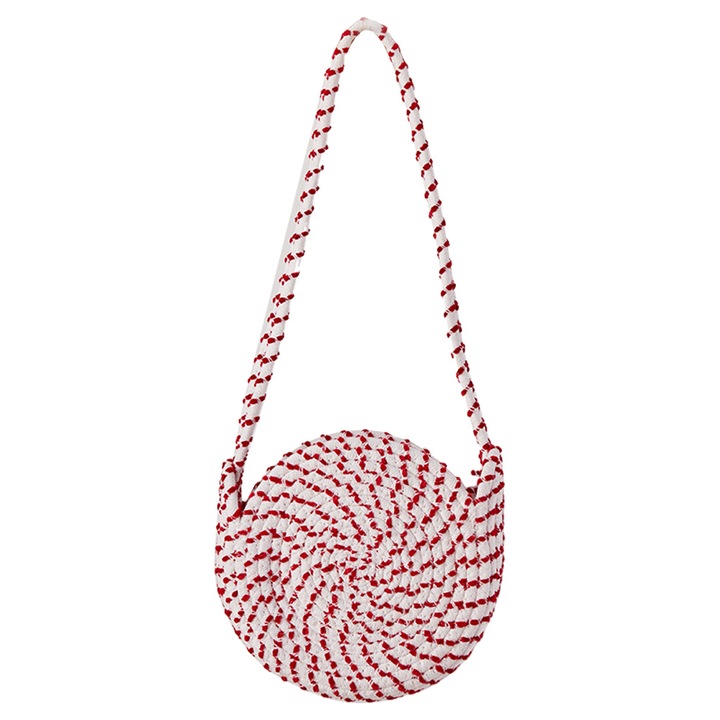 Geanta din sfoara de bumbac, AMRINUGL, Rosu/Alb