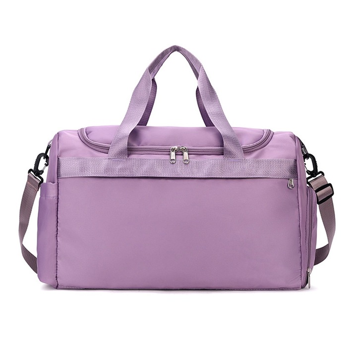 Jormftte sporttáska, vízálló, nedves tárgyaknak való rekesszel, lila, méretei 30x45cm