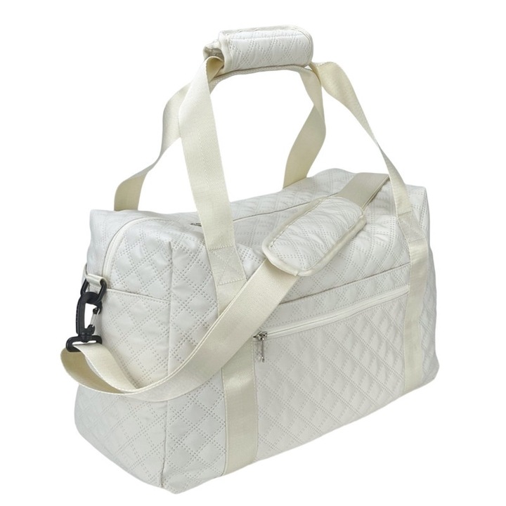 Geanta de voiaj 25L, compartiment pentru laptop 15.6", compartiment pentru incaltaminte, alb, 45x30x20cm