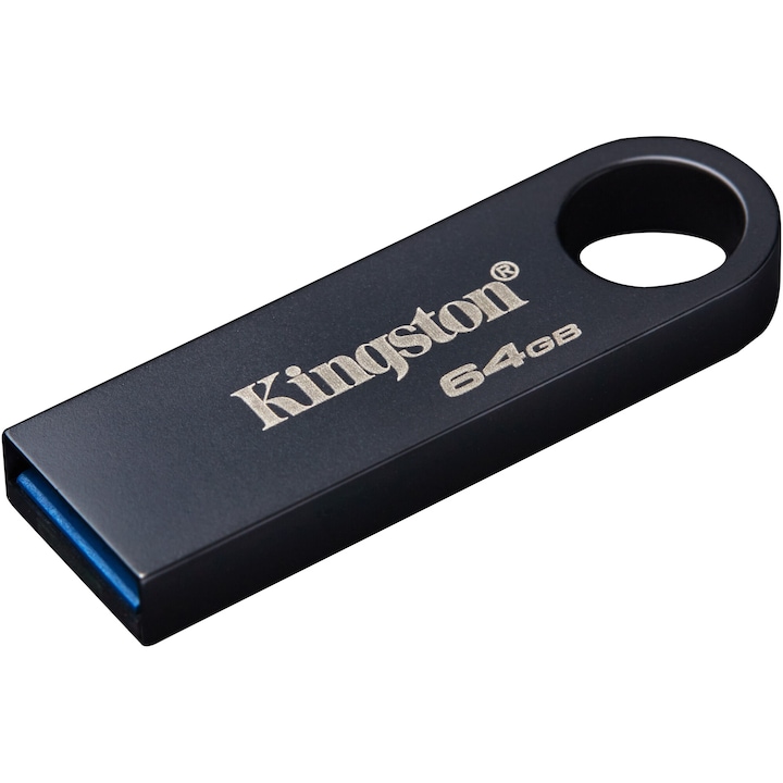 Kingston DataTraveler SE9 USB memória, 64GB, USB 3.2, Fém, Sötétszürke