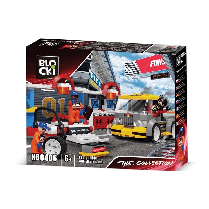 Set de constructie Blocki Collection - Service auto, Pit stop, 207 piese