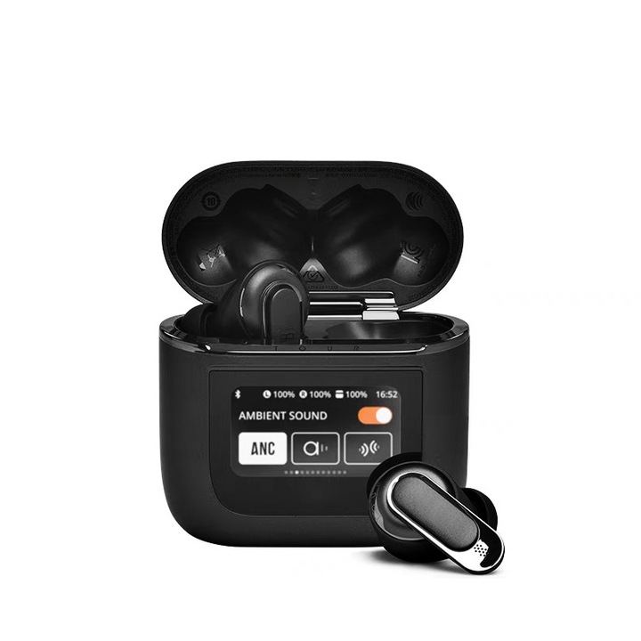 Casti wireless bluetoot, Afisaj digital, Ecran LCD, control tactil