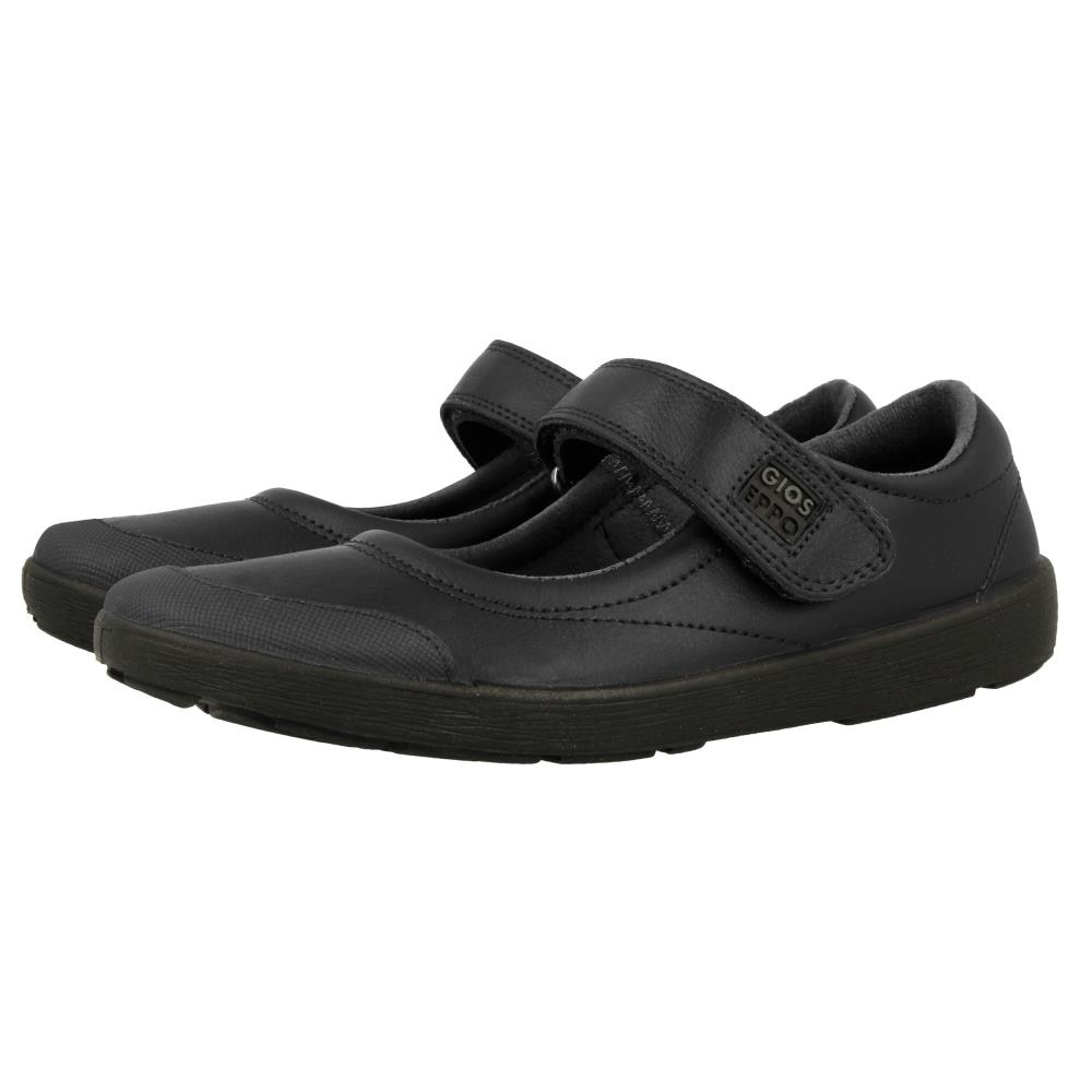Gioseppo, Balerini de piele si piele ecologica cu velcro, Negru, 36 EU