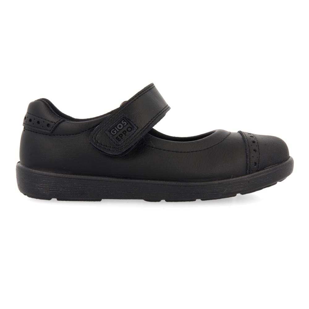 Gioseppo, Balerini de piele cu velcro, Negru, 28 EU