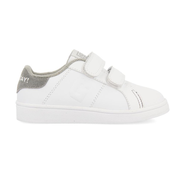 Gioseppo, Pantofi de piele cu velcro si insertie de piele intoarsa, Gri