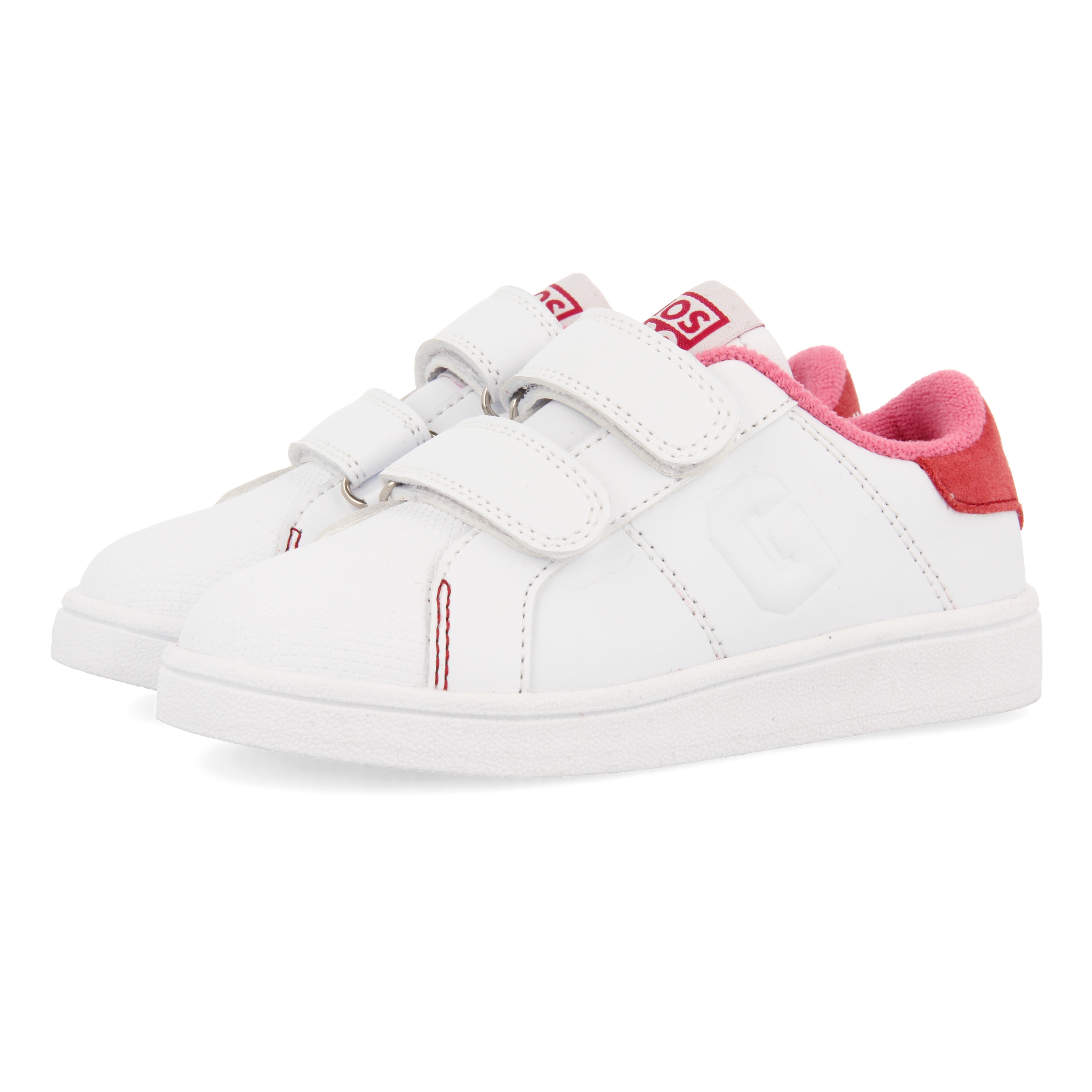 Gioseppo, Pantofi de piele cu velcro si insertie de piele intoarsa, Roz, 33 EU