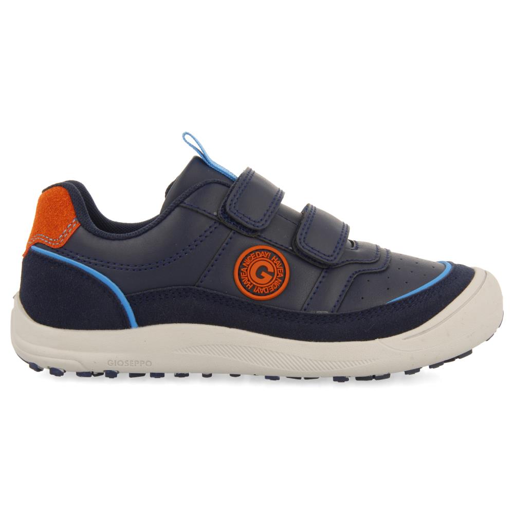 Gioseppo, Pantofi sport de piele ecologica cu velcro Fertod, Bleumarin, 35 EU