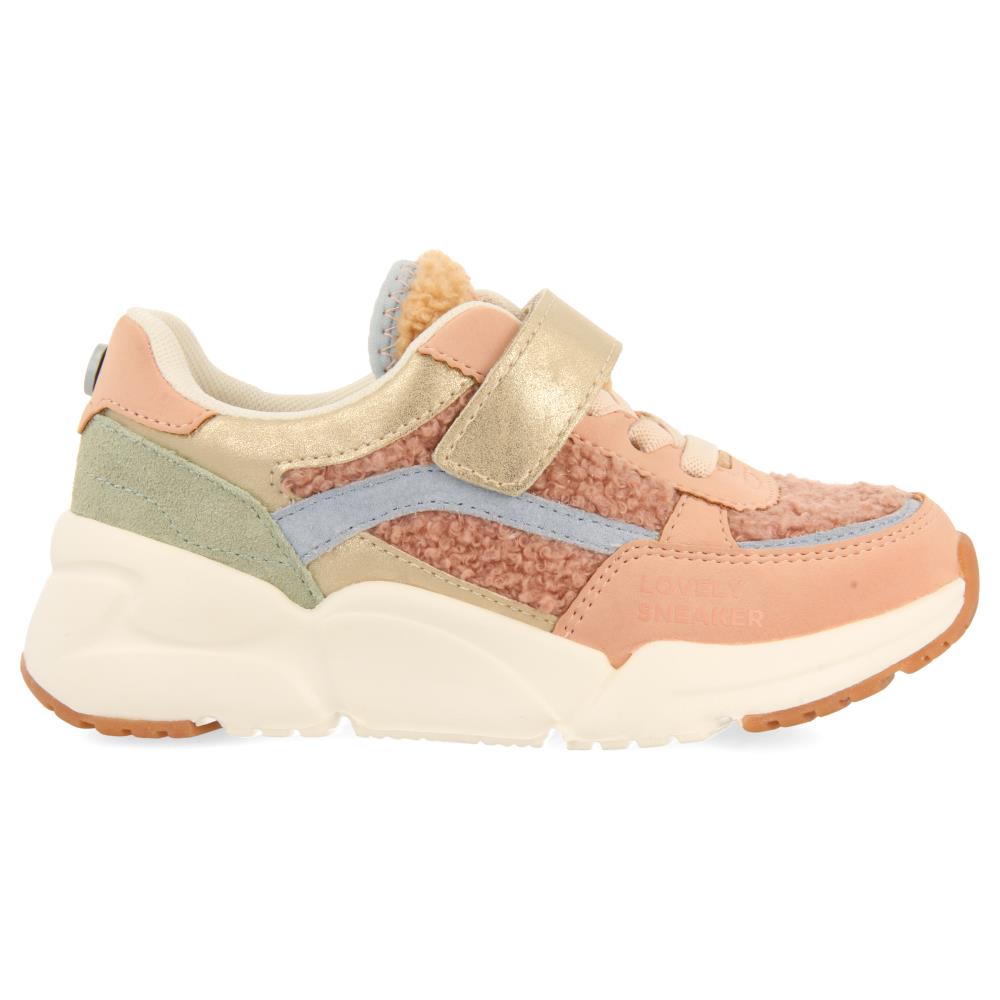 Gioseppo, Pantofi sport cu insertii de piele intoarsa, Auriu, Portocaliu persan, 32 EU