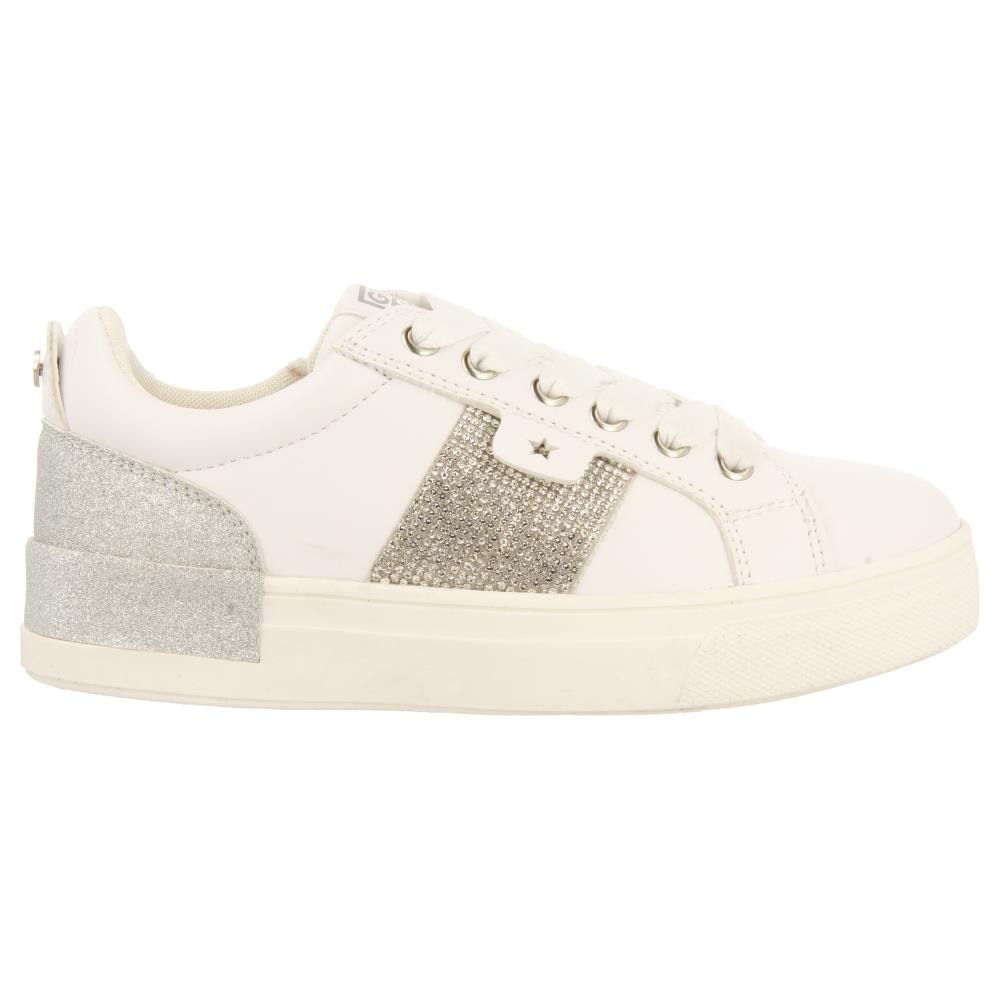 Gioseppo, Pantofi sport de piele ecologica cu strasuri, Alb, 39 EU