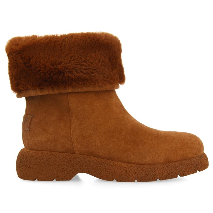 Giosepp, Ghete din piele intoarsa cu blana sintetica Wilton, Maro