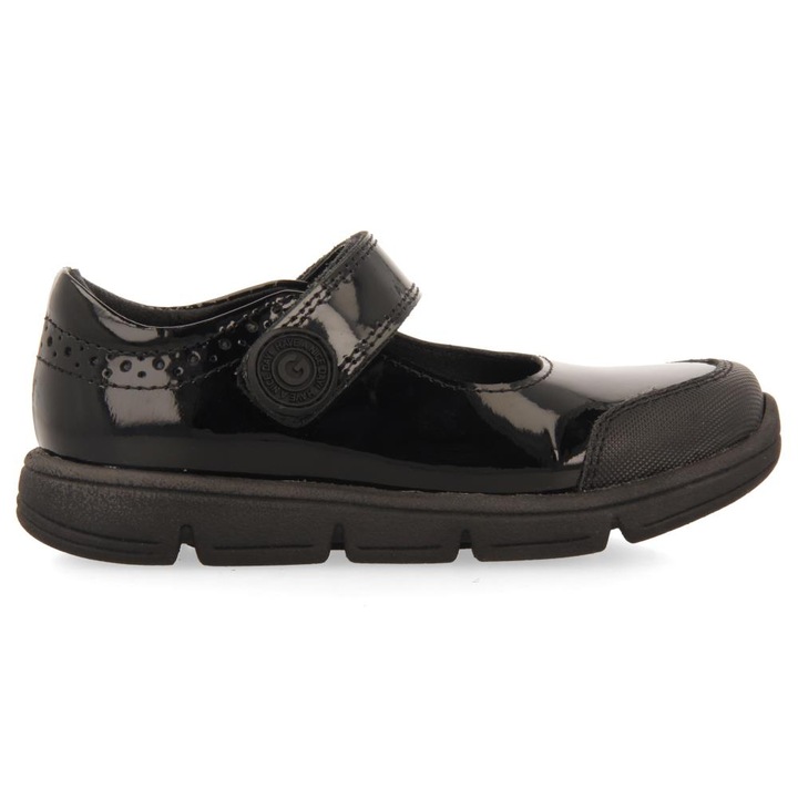 Gioseppo, Balerini din piele lacuita cu inchidere velcro, Negru