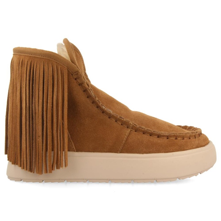 Gioseppo, Ghete din piele intoarsa cu detalii cu franjuri, Maro