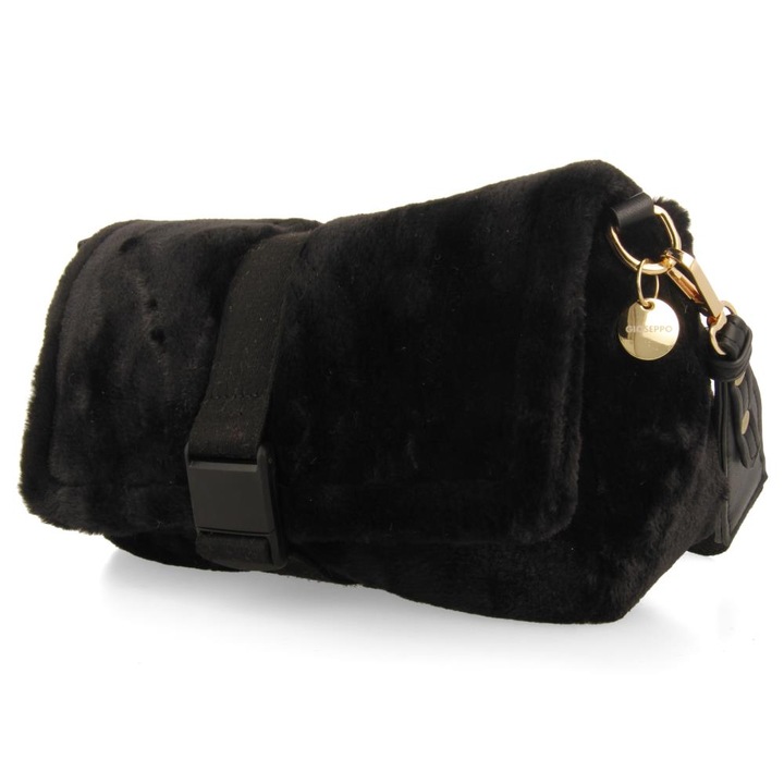 Gioseppo, Geanta crossbody din blana sintetica cu bareta detasabila, Negru