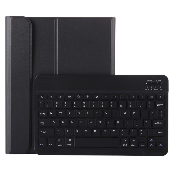 Husa cu tastatura compatibila iPad, ABS ultra-subtire, detesabila, cu suport pentru pix si slot, negru, Husa de piele Bluetooth 3.0 A11B compatibila iPad Pro 11
