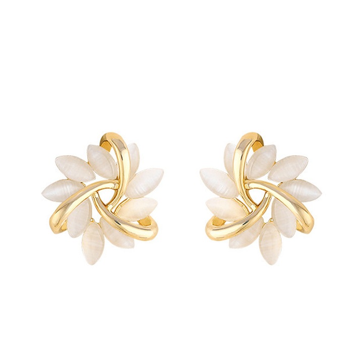 Cercei dama, Argint, Auriu/Alb