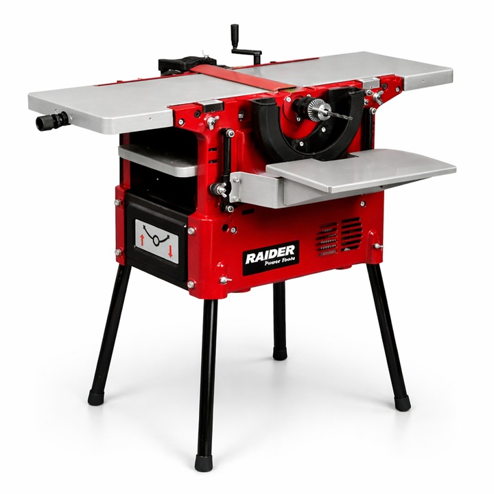 Kombinált asztalos gép, Raider, vágással, csiszolással, marással, profilvágóval, fúrással és marással, 2200 W, 230 V