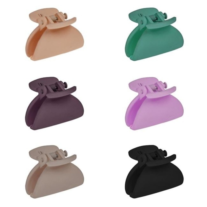 Antbro® 6 db félkör alakú, matt textúrájú, többszínű hajcsat, 2.5x2cm