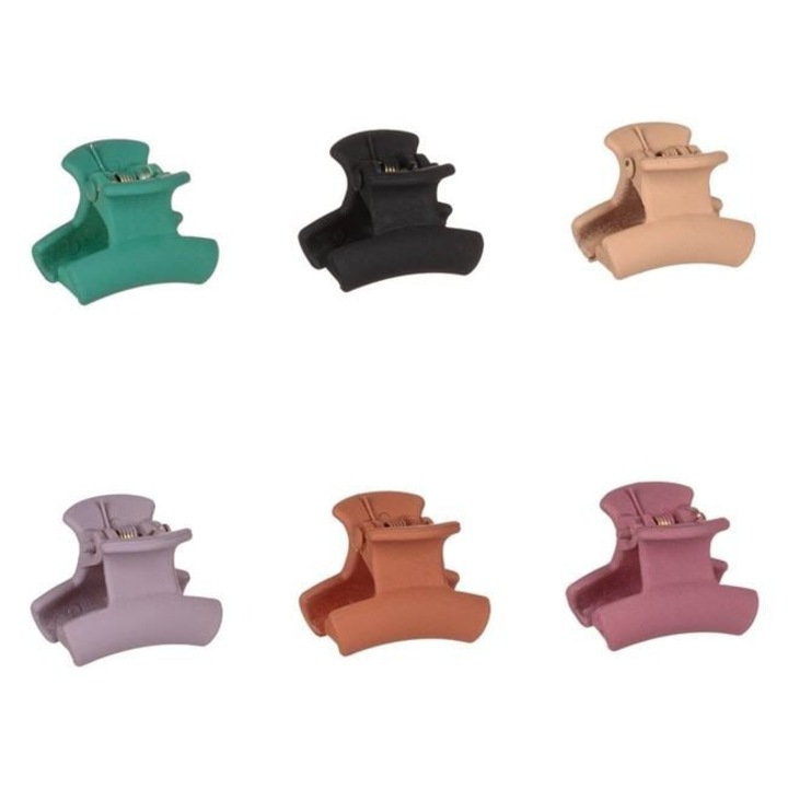 Antbro® 6 db matt textúrájú, többszínű hajcsat készlet, 2,5x2 cm