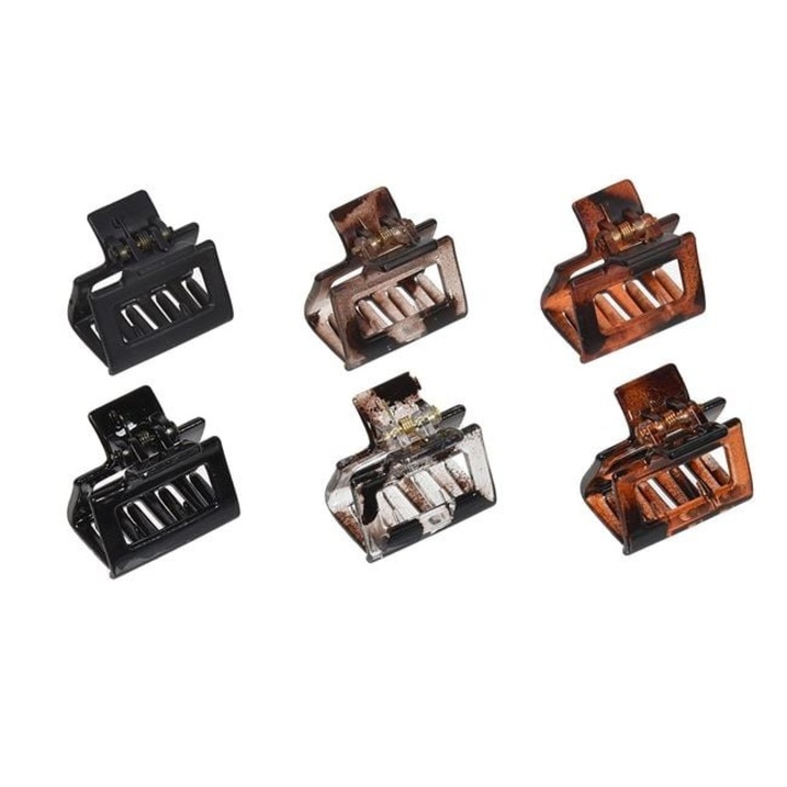 Antbro® 6 db hajtű készlet matt és fényes textúrával fekete és barna árnyalatokban, 2,5x2 cm