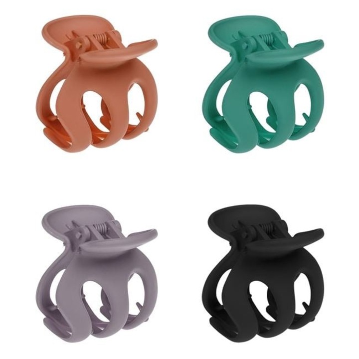 4 db Antbro® hajtű készlet fekete, zöld, barna és nude színben, matt textúrával, 5 cm