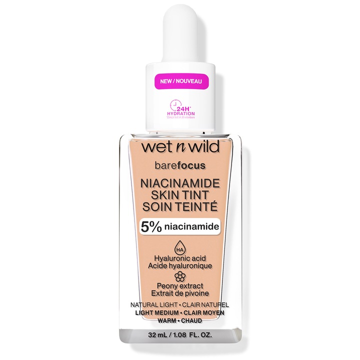 Fond de ten cu Niacinamide Wet n Wild Bare Focus Light, 32 ml