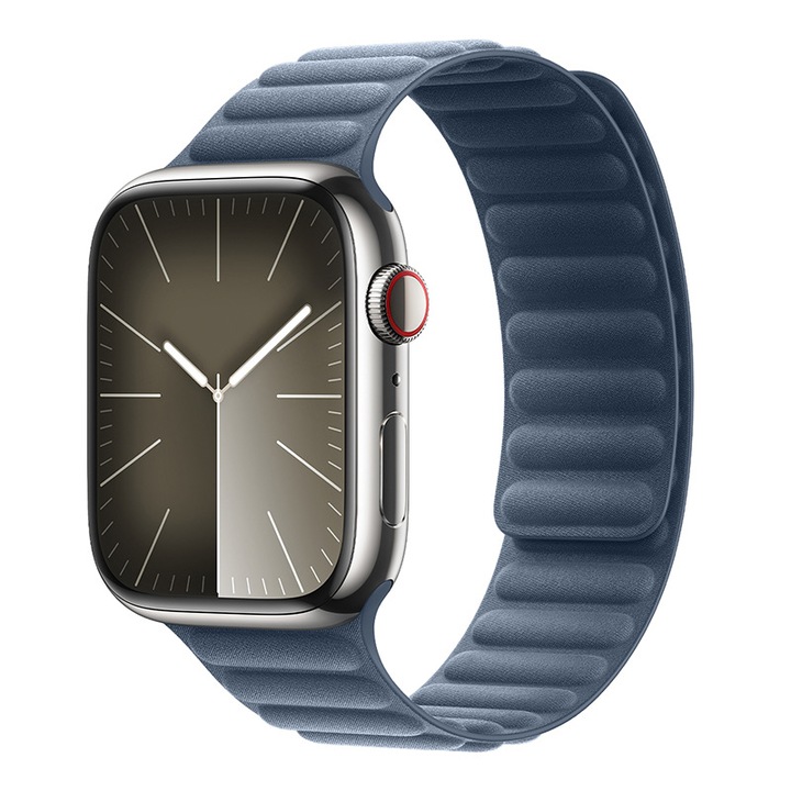 Bratara pentru Apple Watch, Textil cu Magneti, Compatibil cu Apple Watch 6, 7, 8, 9, X, SE, 38/40/41mm, JW-09-ACXNZ, Light Blue