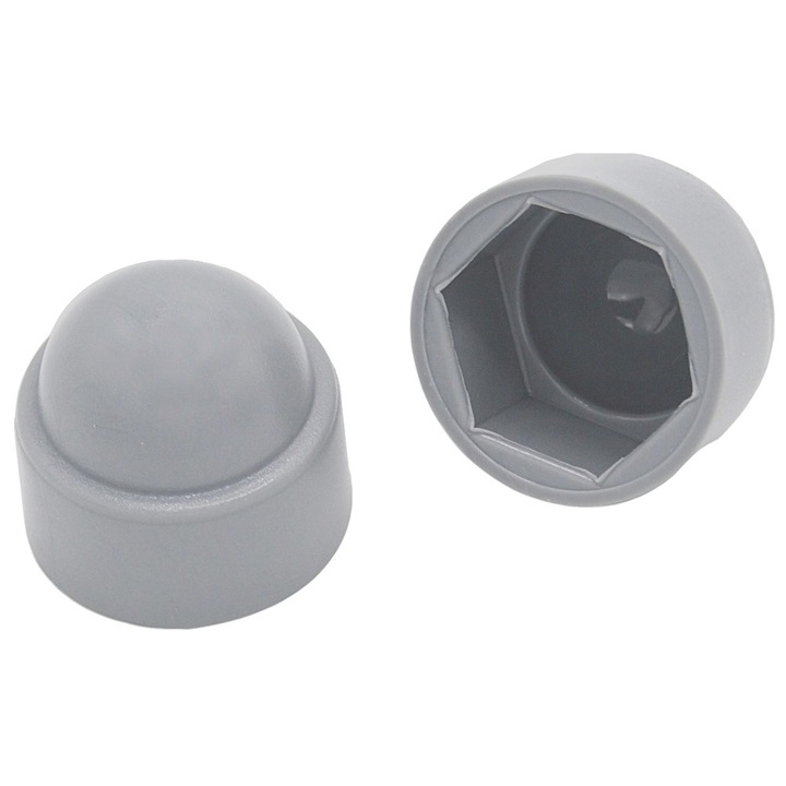 Capac hexagonal protectie M16, Plastic, Gri, pentru suruburi si piulite, 20 bucati
